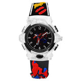 Papio Children Black Color Analog 7 Color Led Light Silicone Strap Cute Cartoon Character Kids Watch For Girls And Boys (Kd-131)