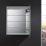 Fresca Tiempo 24 Wide X 30 Tall Wall Mount Bathroom Medicine Cabinet With Dimmable Led Lights, Right Hinge, 3 Shelves, Anti-