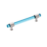 Belwith-Keeler B076307GC-14 Chrysalis Collection Pull, 5-1/16 Inch (128mm) Center to Center, Polished Nickel with Cerulean Glass