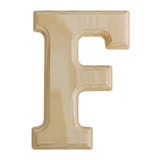 Homeford Pine Wood Beveled Wooden Letter F, Natural, 53/4inch