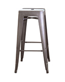 Amerihome Bsmetal2Pk Loft Gun Metal Silver Metal Bar Stool - 2 Piece