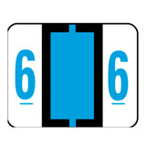 Smead BCCRN BarStyle ColorCoded Numeric Label, 6, Label Roll, Blue, 500 Labels per Roll (67376)