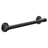 Moen Belfield Matte Black Bathroom Safety 18Inch Stainless Steel Traditional Bathroom Grab Bar, YG6418BL