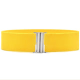Honmin WomenS Wide Elastic Waist Belt With Rhinestone Buckle For Skirt Decoration Yellow