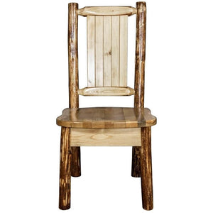 Montana Wooodworks Glacier Country Collection Side Dining Chair With Laser Engraved Pine Tree Design