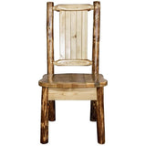 Montana Wooodworks Glacier Country Collection Side Dining Chair With Laser Engraved Pine Tree Design