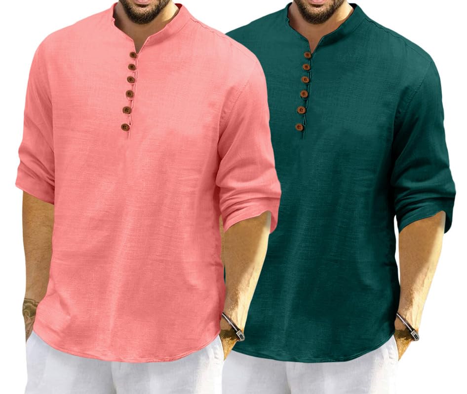 Royalscout Men'S Cotton Polyester Blend Solid Regular Fit Full Sleeve Short Kurta | Ethnic, Lightweight Summer Kurta For Daily &