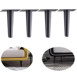 ALXEH Straight Furniture Table Legs 4 Inch, Round Tapered Metal Furniture Legs Black, Modern Dresser Cabinet Sofa Support Feet R