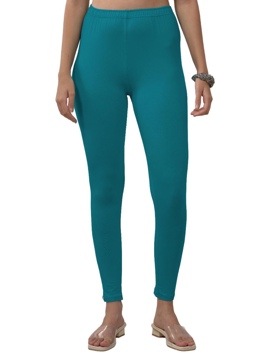 Lyra Women Solid Premium Cotton Ankle Length Leggings | Mid-Waist | Fashionwear