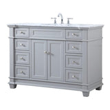 Elegant Decor Wesley 48 Steel And Solid Wood Single Bathroom Vanity Set In Gray