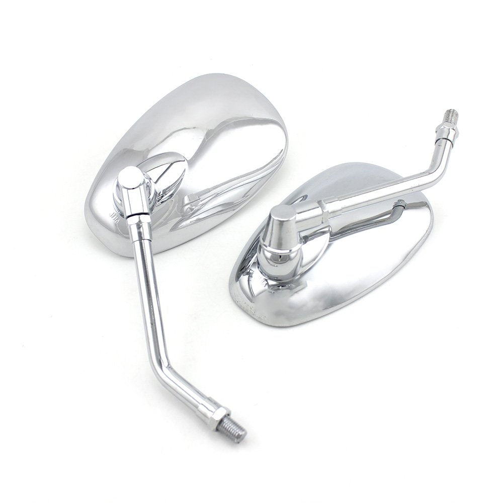 Motorcycle Mirrors, Universal 10Mm Chrome Motorcycle Rear View Side Mirrors Handle Bar Bar End Motorcycle Mirrors