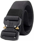 Tpm Tactical Belt, Heavy Duty Military Style Nylon Web Belt With Quick Release Metal Buckle Black