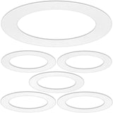 5 Pack Gloss White Goof Trim Ring for 6 Inch Recessed Can Lighting Down Light, Outer Diameter 8 Inches