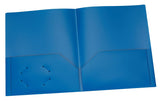 Poly Two Pocket Portfolio, Blue, Pack of 25