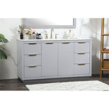 Elegant Decor Blake 60 Aluminum Alloy Mdf Single Bathroom Vanity In Gray