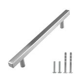 Modket 15 Pack Square Euro Bar Cabinet Handle 304 Stainless Steel - 8-3/4 Overall Length, 6-1/4 (160mm) Hole Center, Brushed Nic