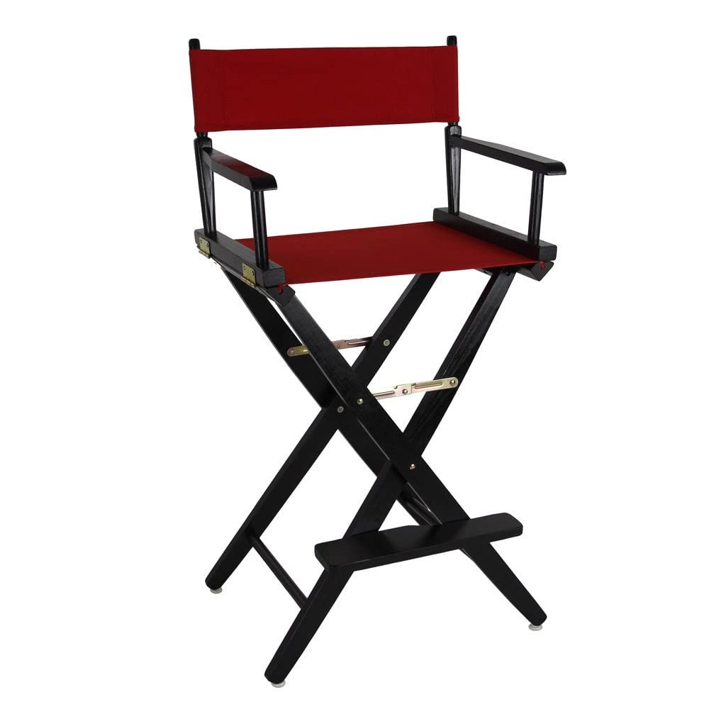 American Trails Extra-Wide Premium 30' Director'S Chair Black Frame With Red Canvas, Bar Height
