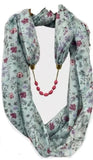 Rosina Fashion Pendant Scarf Necklace Stole Dupatta Stoles Muffler Wrap Scarves For Women And Girls (Floral)