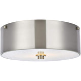 Living District Indoor Modern Home Decor Bright Hazen 2 Light 12 Inch Burnished Nickel Flush Mount