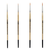 ZEM BRUSH Golden Synthetic Small Detail Round Artist Brush Set Sizes 10/0, 3/0, 0, 2