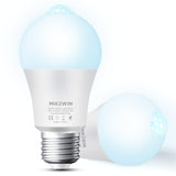 MikeWin Motion Sensor Light Bulbs Outdoor 2 Packs 13W(100W Equivalent) Security LED Bulb, Indoor E26, A19, 5000K Daylight Dusk t