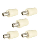 (Pack of 5) EFIELD 1/2 Pex x 1/2 CPVC Transition Coupling Barb Crimp Brass Fittings. (5)