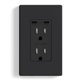 ELEGRP 65W Ultra-Speed USB C Outlet Receptacle for Laptop, 15 Amp Wall Outlet with USB C Ports, Tamper Resistant USB Outlet, Wal
