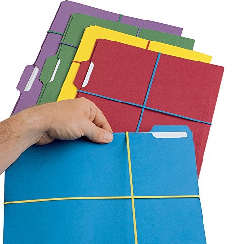 Alliance Rubber 07750 Non-Latex Brites File Bands, Colored Elastic Bands, 12 Pack (7 x 1/8, Assorted Colors)