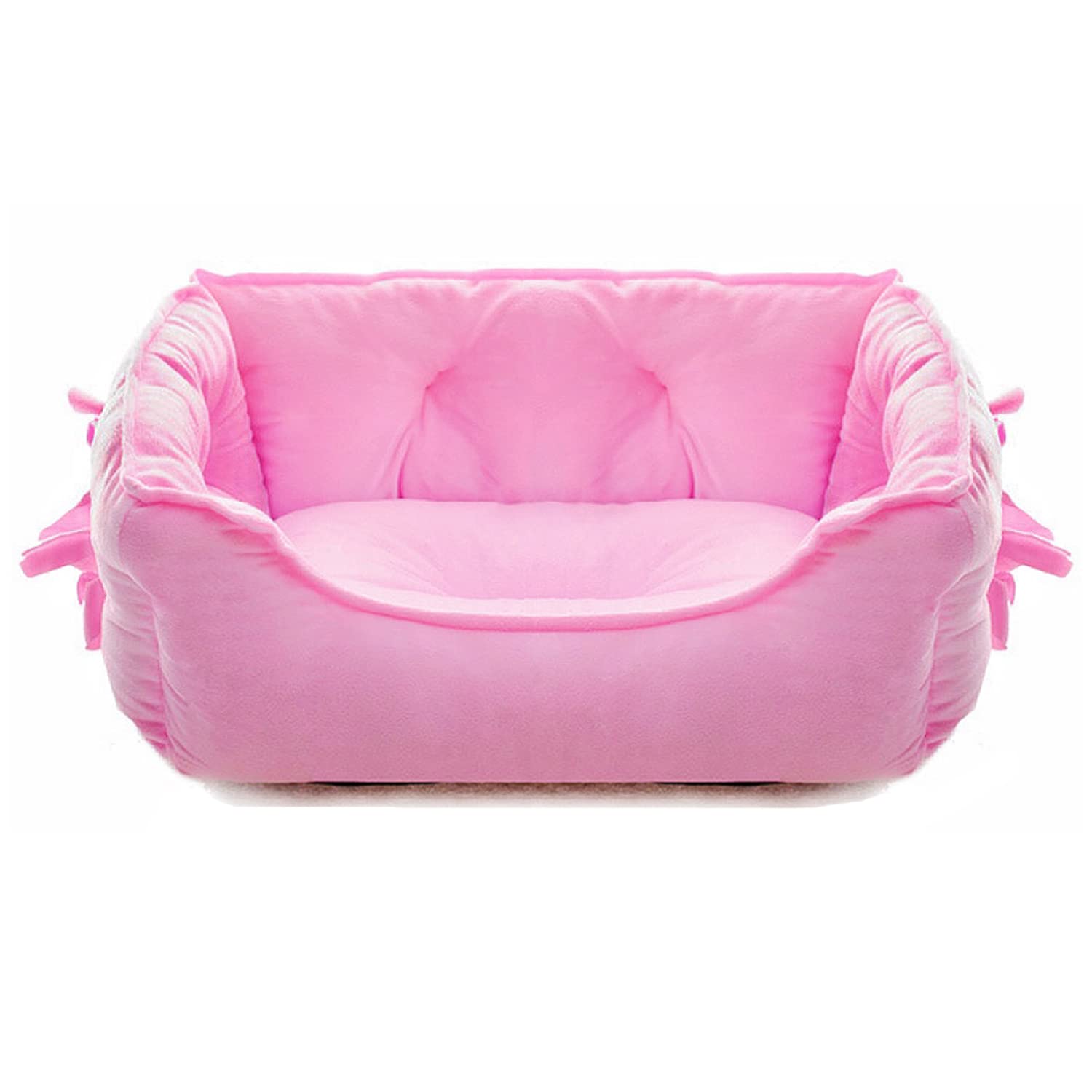 pawstrip Cute Princess Dog Bed Pink Puppy Bed for Small Dogs Breathable Cat Couch Bowknot Pet Cushion Comfortable Kitten Nest Gi