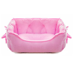pawstrip Cute Princess Dog Bed Pink Puppy Bed for Small Dogs Breathable Cat Couch Bowknot Pet Cushion Comfortable Kitten Nest Gi