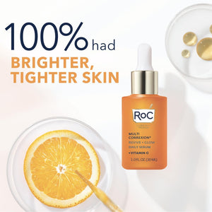RoC Multi Correxion Revive + Glow 10% Active Vitamin C Serum for Face, Daily Anti-Aging Wrinkle and Skin Tone Skin Care Treatmen