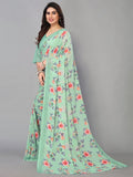 Satrani Womens Knit Pure Georgette Saree (2685S1118N_Mint Green)