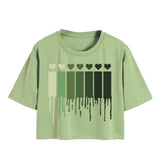 Toplot Heart Printed Round Neck Crop Top For Women (Small-Heart-Top-5203-Pista-M),Pista,,B0DCTP8W16