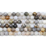 Malahill semiprecious Stone Beads for Jewelry Making, Sold per Bag 5 Strands Inside, Bamboo Agate 6mm