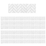 Teacher Created Resources Modern Farmhouse Straight Border, 3inch x 210ft, White Herringbone (TCR85146)