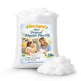 Hem Dgpsy Premium Polyester Fiber Fill 1.13lbs, White Polyfill Stuffing for Pillows, Stuffed Animals, Plush Toys, Crafts & Cloud