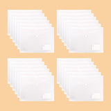Polen 24 Pcs Button File Folder With 18 Microns Fs Document File, Clear Plastic Container For Papers And Stationery, Transparent