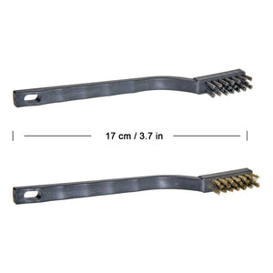 12PCS Mini Wire Brushes, Stainless Steel & Brass Brush Set, Curved Handle Scratch Brush for Automotive, Cleaning Welding Slag an
