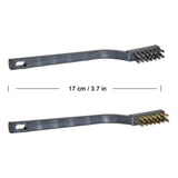 12PCS Mini Wire Brushes, Stainless Steel & Brass Brush Set, Curved Handle Scratch Brush for Automotive, Cleaning Welding Slag an