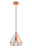 Elegant Lighting Living District Jago 1-Light Transitional Metal Pendant In Brown Finish