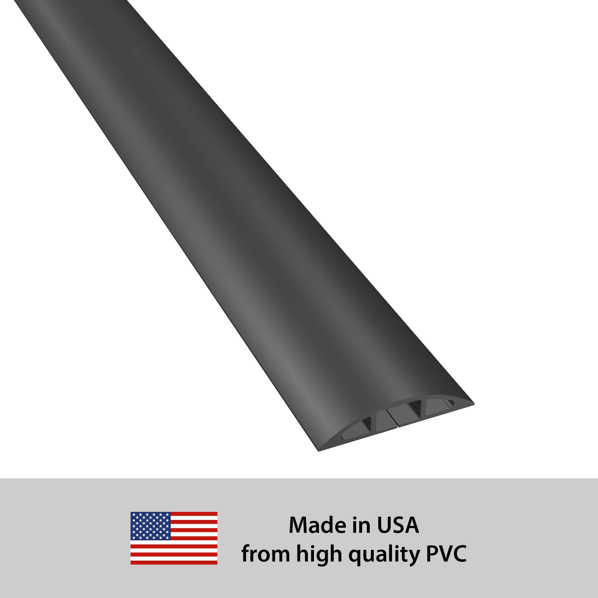 Haven First 4' Floor Cable Protector, Cord Cover, Protect Cords, Prevent Cable Trips, Cable Cavity = 0.63 (W) x 0.31 (H) - 4
