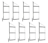 Mytee Products 8 Pack of 3 Tier Shipping Container Shelving Bracket with 18(D) x 60(H) Black Powder Coated Steel Shelf Brack