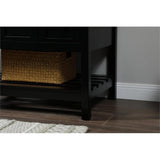 Elegant Decor Theo 32 Zinc Alloy Mdf Single Bathroom Vanity In Black
