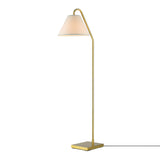Globe Electric 61000147 62 Floor Lamp, Matte Brass, Beige Fabric Shade, On/Off Rotary Switch on Socket, 6-Foot Clear Cord, Readi
