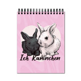 Vprint Rabbit Couple Spiral Wiro Unruled Blank Pages Notebook Diary Journal Drawing Book Black Paper A4 (Size 8X11)