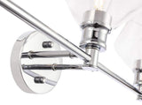 Living District Gene 3-Light Metal Wall Sconce In Chrome And Clear Glass