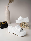 Shoetopia Retro Style Platform Heels,White,7,B0BNNQVRT8