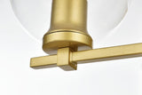 Living District Juelz 4-Light Iron & Glass Bath Sconce In Brass/Clear