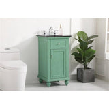 Elegant Decor Otto 19 Contemporary Solid Wood Single Bathroom Vanity In Mint