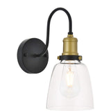 Living District Felicity 1-Light Metal Wall Sconce In Brass And Black